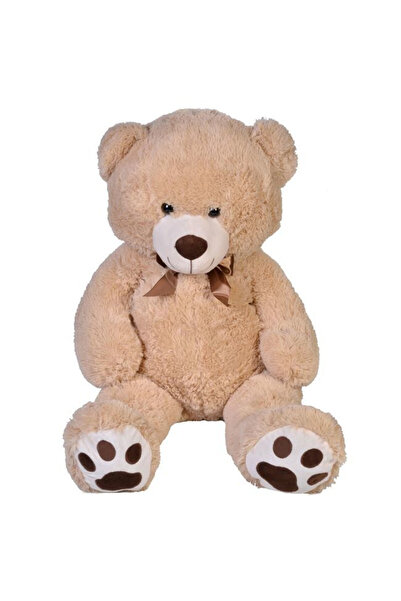 Jumbo Brown/Cream Teddy Bear with Brown Bow at the Neck, 1 meter