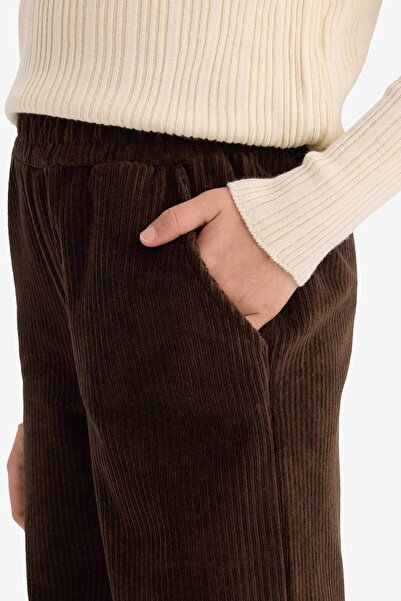 DeFacto Girl's Wide Leg Corded Fabric Velvet Trousers E8295A825Wn