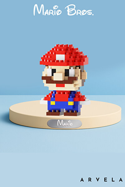Arvela Mario Mini Blok Figür – Mikro Yapı Oyuncak Oyuncak – Koleksiyonluk Dek...