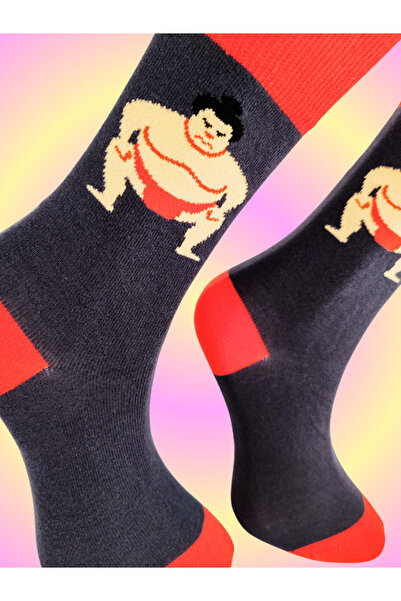 Shuttle Park Special Series Happy Colorful Cute Sumo Patterned Socks Fun Comfortable Stylish Design Style Socks