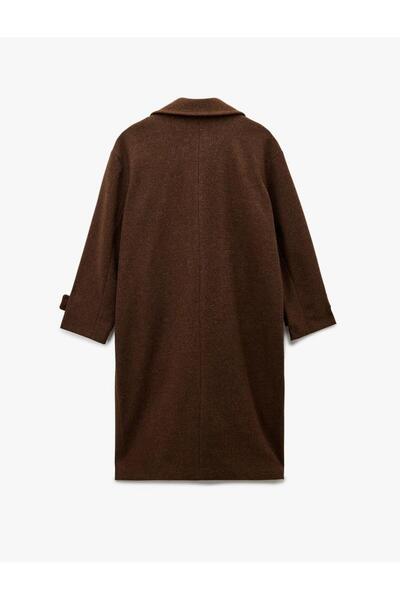 Koton Long Cashmere Coat Double-Breasted Long Sleeve Buttoned with Pockets (Aw 25)