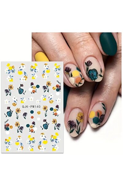 AEÇTASARIM 1 Adet Renkli Desenli PM140 Tırnak Süsleme Stickerı, Nail Art Süsl...