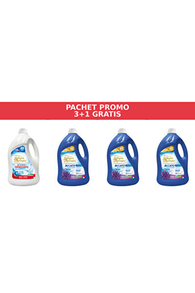 Schiuma di Marsiglia PACHET PROMO 3+1 – IGIENIZANT & BUCATO LAVANDA – 4 x 5L