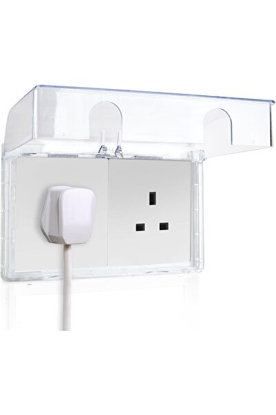 HOOKOR Dual-Mode Outlet Cover Box Type 86 Waterproof Socket & Light Switch Protector for Child Safety (2 se