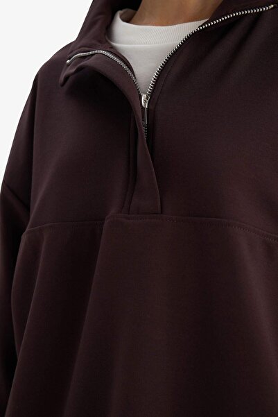 DeFacto Relax Fit Half Turtleneck Zippered Modal Sweatshirt (25 Au)