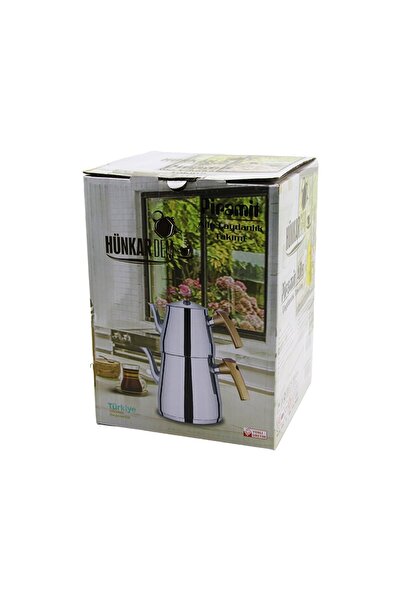 Go İthalat طقم إبريق شاي فولاذي كبير من براميت - طقم بمقبض من البكاليت الملون...