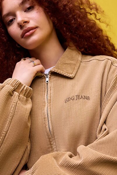 september island Mustard Color Corded Fabric Velvet Oversized Coat