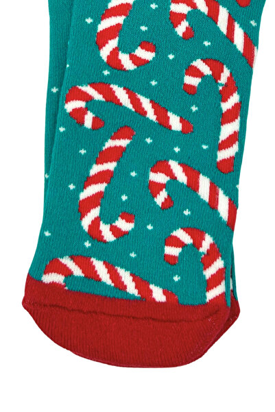 Sofist İstanbul Christmas Themed Cotton Towel Socks Set of 2 Soft Christmas Patterned Socks Set in a Special Gift Bag