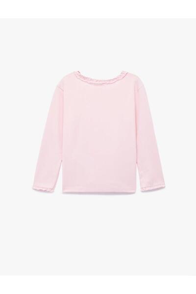 Koton Baby Girl Ruffled Long Sleeve Crew Neck Cotton Basic T-Shirt (Aw 25)