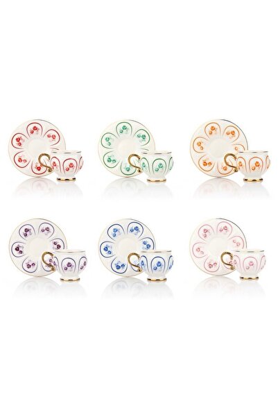 Kosova Çırağan Home 6 Renk Kahve Fincan Takımı