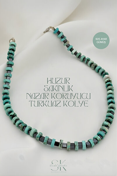Huzur Sakinlik Nazar Koruyucu Turkuaz Kolye