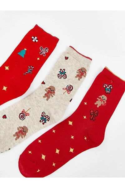 LC Waikiki New Year's Themed Girls' Socks 3-Piece (W5)