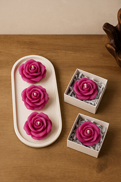 MumLook 3’lü Gül Aromaterapi Mum Seti /AFG ATÖLYE DOĞAL