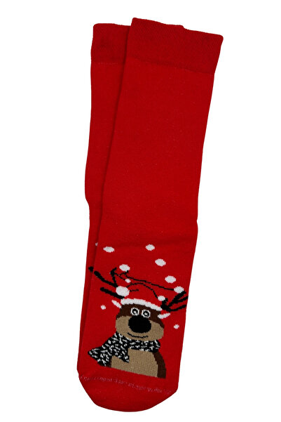 Sofist İstanbul Christmas Themed Cotton Towel Socks Set of 2 Soft Christmas Patterned Socks Set in a Special Gift Bag