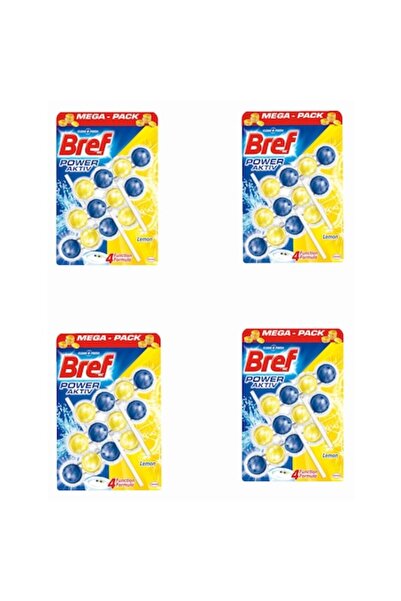 Bref 4x Power Aktiv Lemon toilet deodorizer balls 3x50g