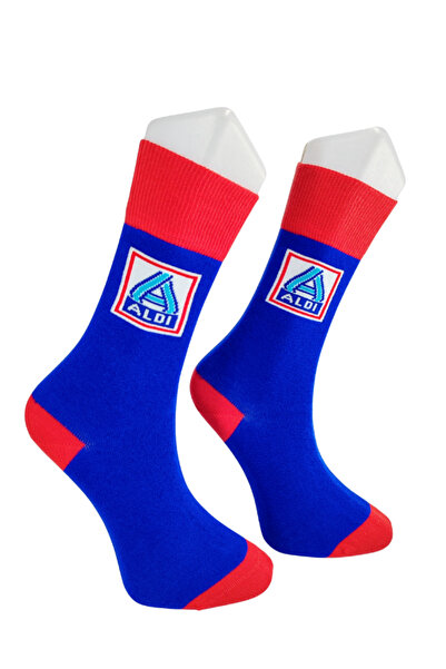 Shuttle Park Special Series Happy Colorful Aldi Written Patterned Socks Fun Comfortable Stylish Design Style Socks