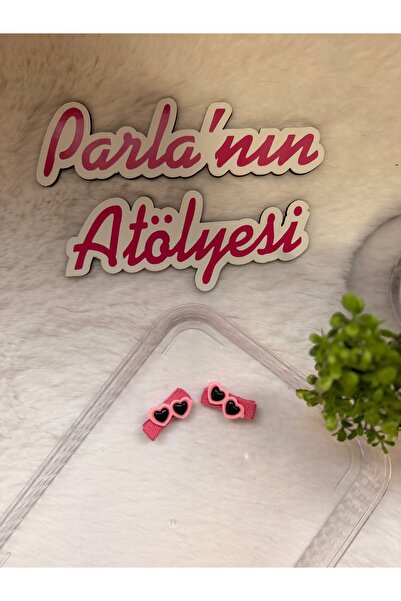 SOFT Kız çocuk 3 boyutlu klipsli çift toka pembe gözlük
