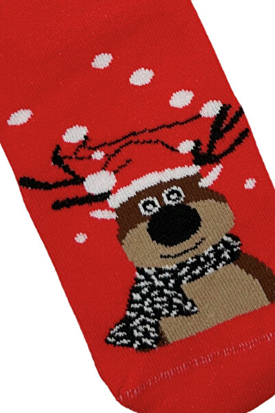 Sofist İstanbul Christmas Themed Cotton Towel Socks Set of 2 Soft Christmas Patterned Socks Set in a Special Gift Bag
