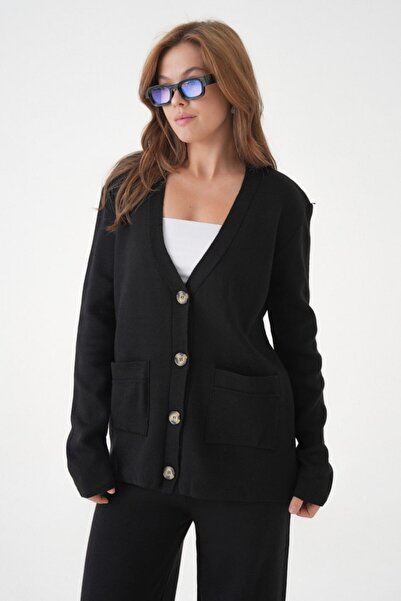 Noi Belis Basic Oversized Cardigan Pants Knitwear Bottom-Top Set Aw25Au0041