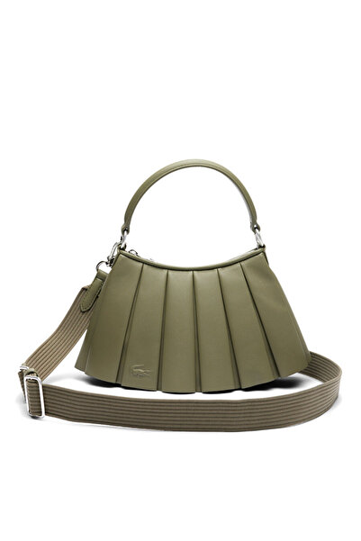 Lacoste Small Lenglen Haki Deri Kadın Omuz Çantası Elsbeauty