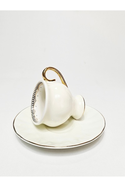 Casalina 12-piece espresso set, ceramic with gold accents