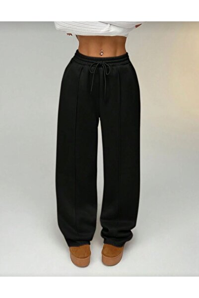 LACKH Sweatpants Winter Fleece-Lined Loose Legs Comfortable Wear Cimali