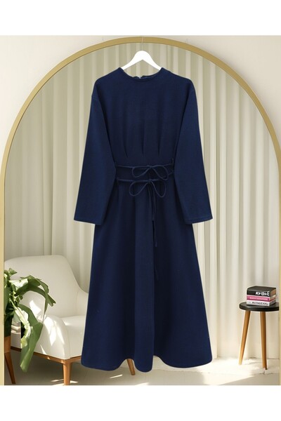 Modamorfo Buy Draped Pairs of Lace-Up Thessaloniki Long Dress - Navy