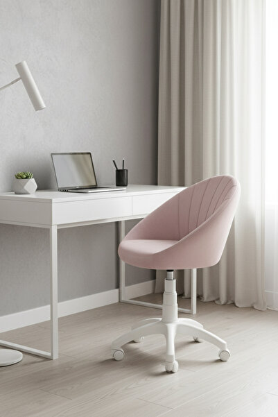 KUZEYSANDALYE Deniz Kabuğu Beyaz Ayaklı Çalışma Sandalyesi Yetişkin ve Çocuk ...