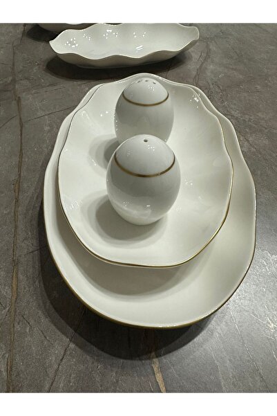 Güral Porselen Nesrin Matte Gold 6 Piece Kayak Presentation Set Matte Gold