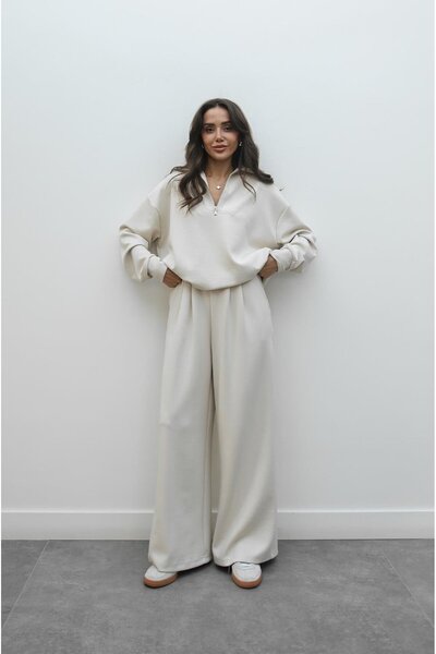 Havoş Beige Aley Modal Tracksuit Set