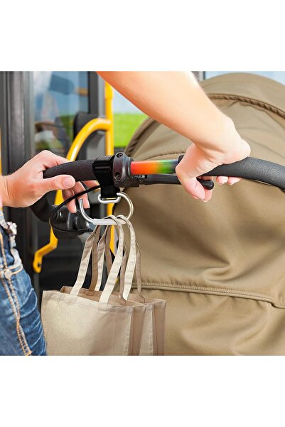 Generic Stroller Hook (Aluminum with Velcro Strap) – Black, Pack of 2