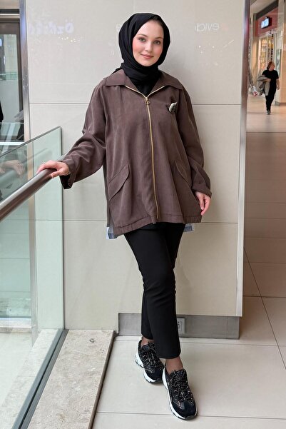 Ghisa Hooded Lining Striped Brooch Jacket