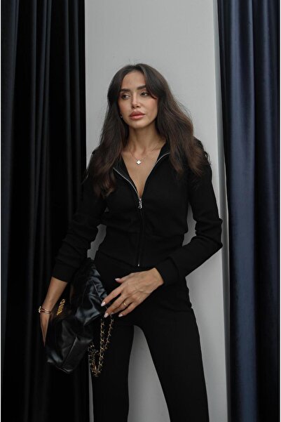 Havoş Black Peyton Zippered Jacket Set