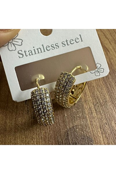 staınless steel SELORA 3 SIRA TAŞ HALKA KÜPE