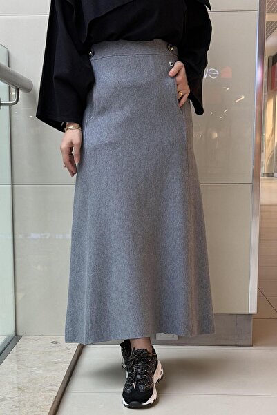 Ghisa Buy Apoletli Knitted Skirt with Pocket Detail