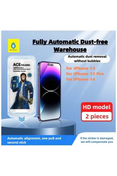 no markte واقي شاشة iPhone 14/13/13 Pro - زجاج مقوى 9H، عبوة من قطعتين