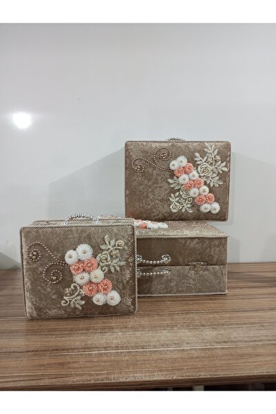 Sonem Çeyiz Dowry Chest Bride Groom Suitcase Bag Chest 3-Piece Set 1325