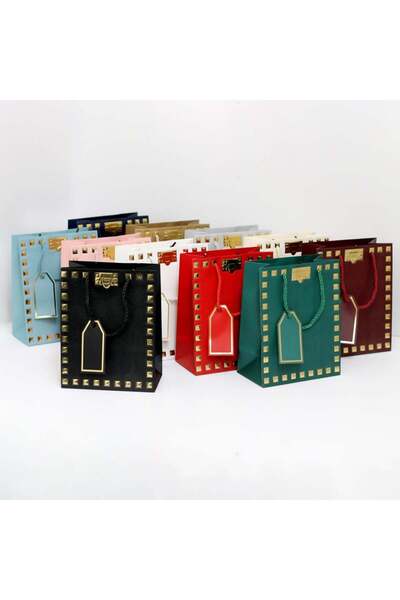 Generic 12 pieces of decorative gift bags with a gold frame