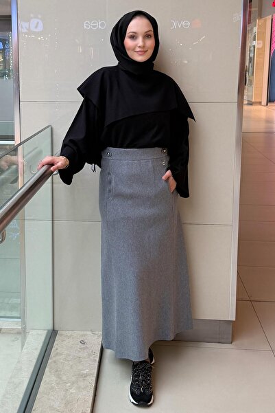 Ghisa Buy Apoletli Knitted Skirt with Pocket Detail