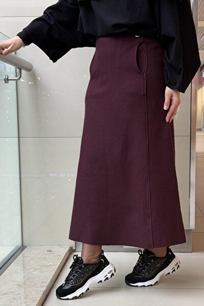 Ghisa Buy Apoletli Knitted Skirt with Pocket Detail