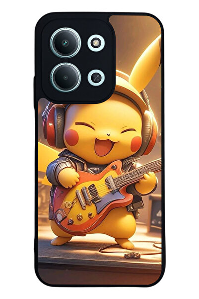 Aksel Kılıf متوافق مع Xiaomi Redmi 15C مطبوع ، أسود غير لامع، سيليكون ناعم، و...