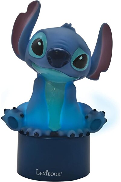 LEXIBOOK Disney Stitch Nightlight with Speaker, Colour Change, Soft Light, Battery Operated (Blue)