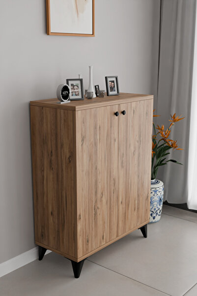 alpaevmobilya Modern Çift Kapaklı Ayarlanabilir Çok Raflı Ayakkabılık Ayaklı ...