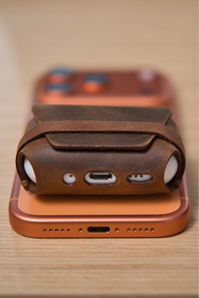 minimal X design AirPods Pro 2 Leather Case - Apple Compatible - Real Leather Handmade