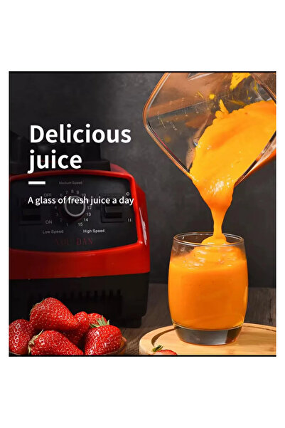 Silver Crest Professional Kitchen Blender 2 in 1, 2 L, copper motor, Red, 15 speeds, 4500W, 32000 RPM