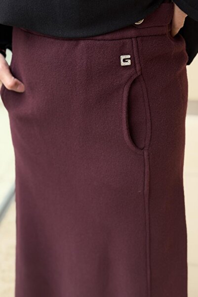 Ghisa Buy Apoletli Knitted Skirt with Pocket Detail