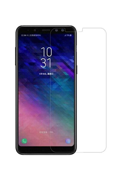 no markte واقي شاشة زجاجي مقوى لهاتف سامسونج جالاكسي A8 بلس (2018) - شفاف