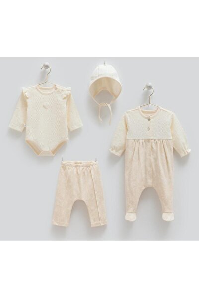 Caramell 100% Cotton Tiny Lace 4-Piece Set 56-62 cm 1-3 Months Crml.Zk1912