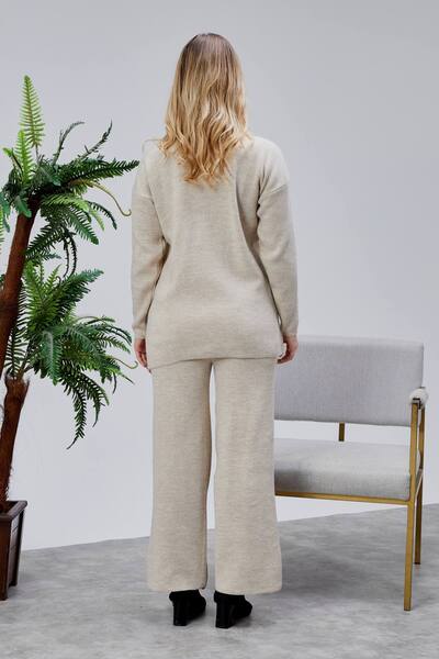 Jinx Wear Fashion Jeans Applique Pearl Detail 2 Piece Acrylic Women's Knitwear Set