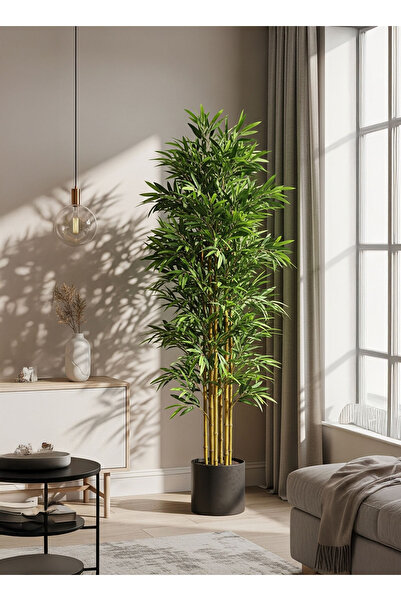 Generic 150CM Artificial Trees Fake Bamboo Plant In Black Pot Plant Potted Artificial Bambo